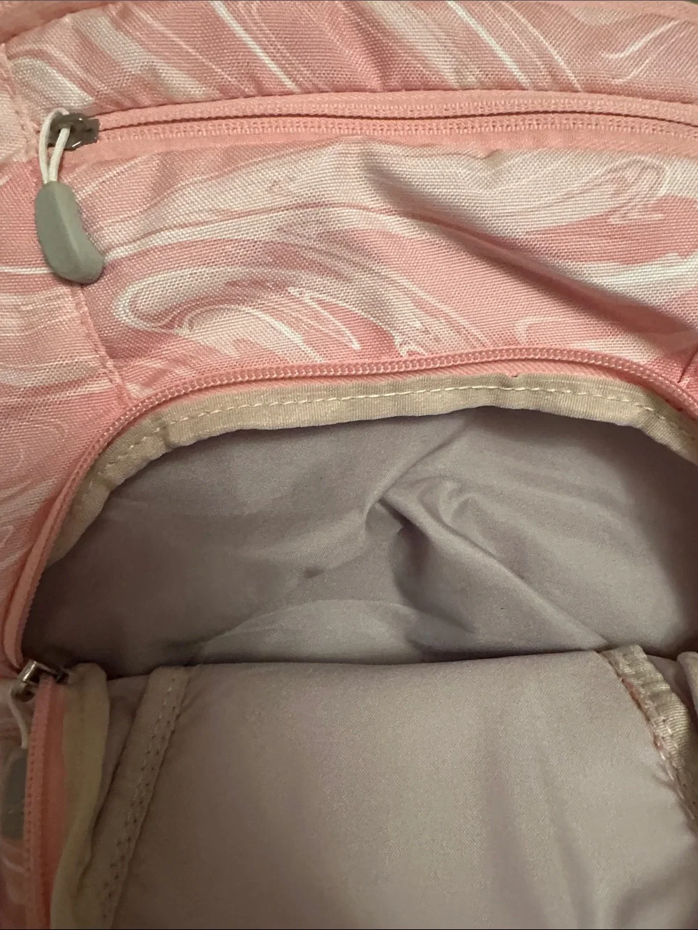High Sierra Kids Pink Marble Backpack with Frog Patch